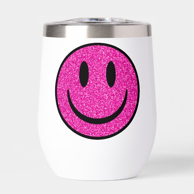 Pink Glitter Smile Face (Front)