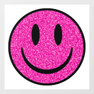 Pink Glitter Smile Face