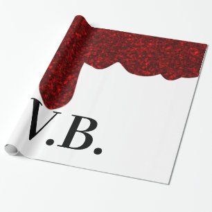 Pink glitter sparkle art design add name text wrapping paper
