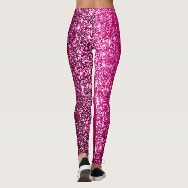 Pink Glitter Sparkle Chic Pattern Yoga Pants  (Back)