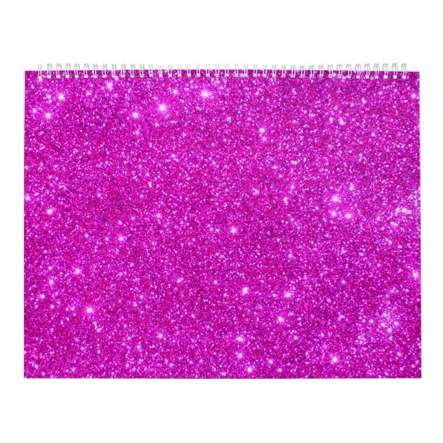 Pink Glitter Sparkle Customisable Design Calendar (Cover)