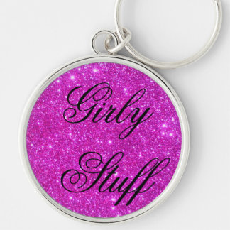 Pink Glitter Sparkle Customisable Design Key Ring