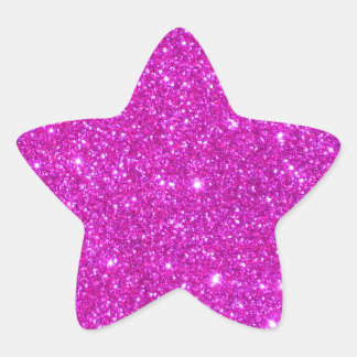 Pink Glitter Sparkle Customisable Design Star Sticker