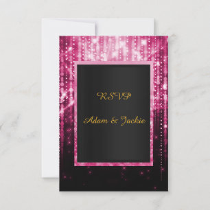 PINK GLITTER SPARKLE ELEGANT CLASSY rsvp Invitation