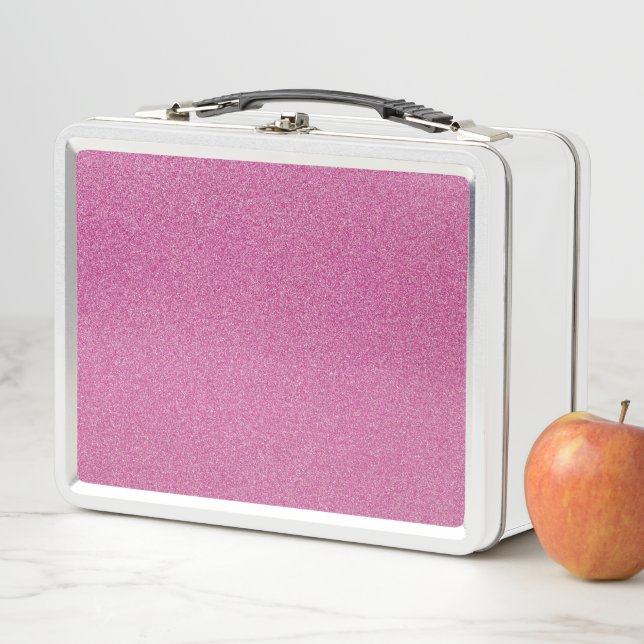 Pink Glitter, Sparkle, Glitter Background Metal Lunch Box (In Situ)