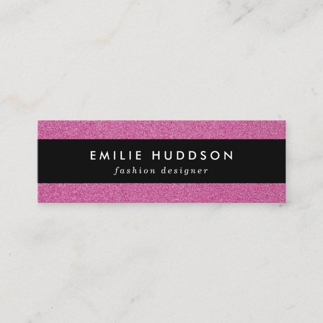 Pink Glitter, Sparkle, Glitter Background Mini Business Card (Front)