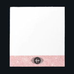 Pink Glitter Sparkle Monogram Notepad<br><div class="desc">This cute monogram notepad has a black and white monogram on a beautiful pink glitter background.  Customise the mouse pad with the name of your choice. So fun for a girls back to school supplies. Designed for you by Blackberry Boulevard.</div>
