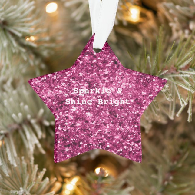 Pink Glitter Sparkle Ornament (Tree)