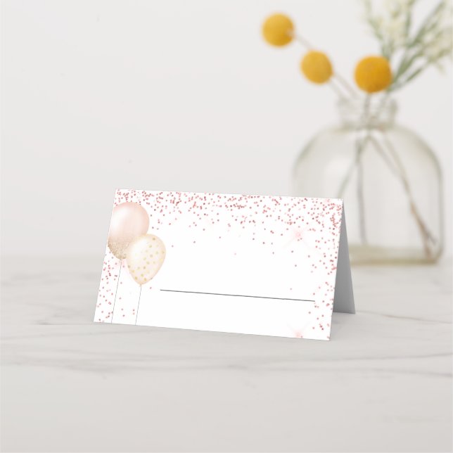 Pink Glitter Special Occasion Place Card (Front)