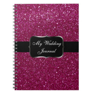 Pink Glitter Spiral Notebook