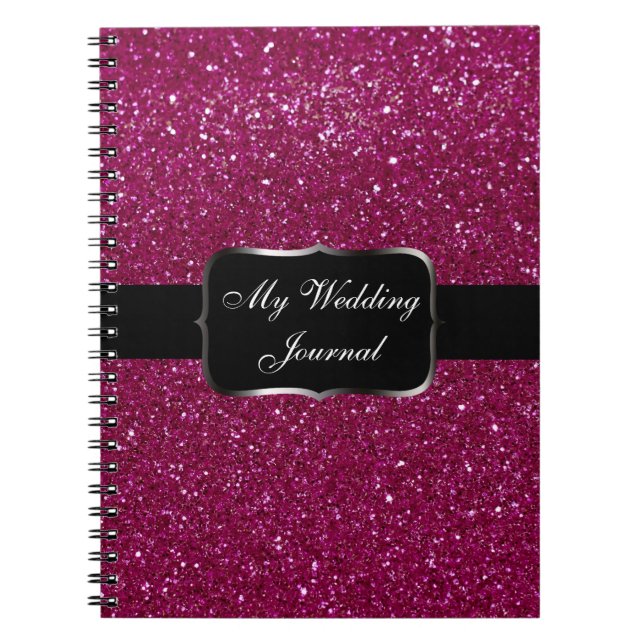 Pink Glitter Spiral Notebook (Front)