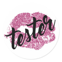 Pink Glitter Tester Stickers