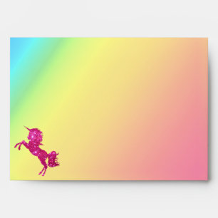 Pink Glitter Unicorn Envelope