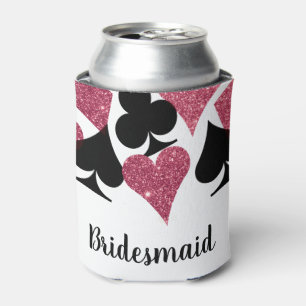 Pink Glitter Vegas Bridesmaid Custom Can Cooler
