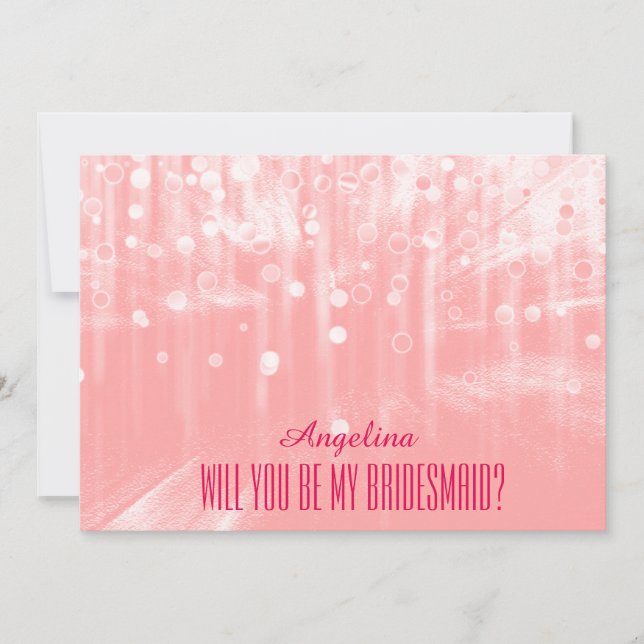 Pink Glitter Will you be my bridesmaid? Invitation (Front)