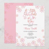 Pink Glitter Winter Wonderland Girl Baby Shower