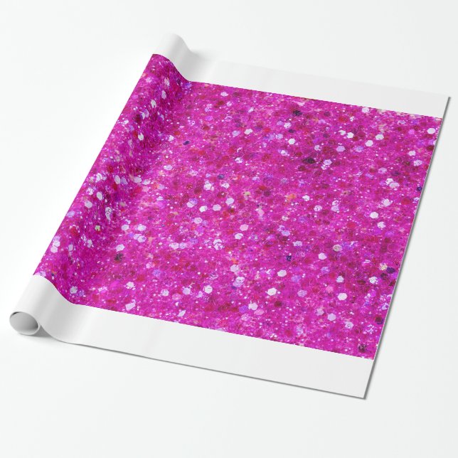Pink Glitter Wrapping Paper (Unrolled)