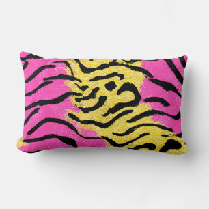 Pink Glitter Zebra Pattern Lumbar Cushion