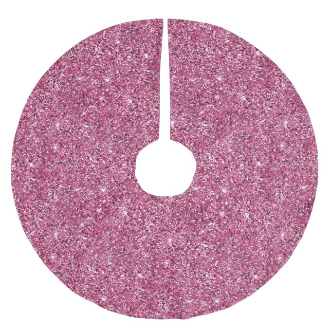Pink Glitz Glitter  Brushed Polyester Tree Skirt (Front)