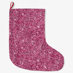 Pink Glitz Glitter  Large Christmas Stocking