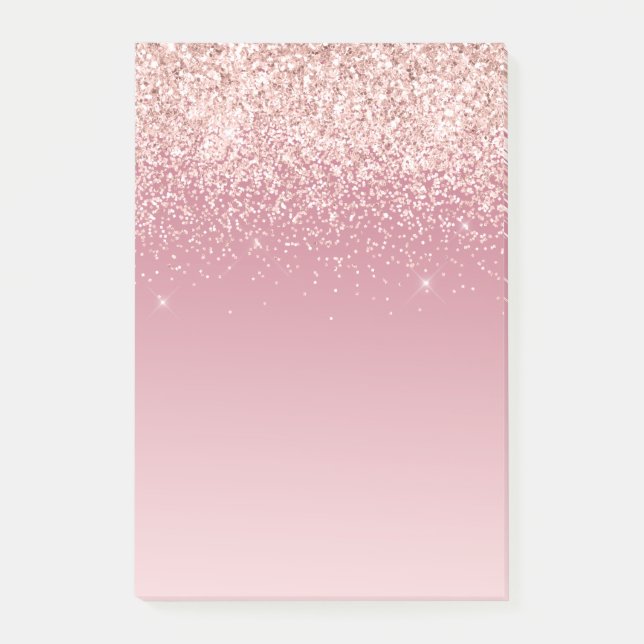Pink Glitz Glitter Ombre Post-it Notes (Front)