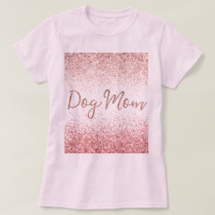 Pink Glitz Sparkle Glitter Dog Mum T-Shirt