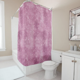 Pink Glitzy Chic Glam Sparkle Shower Curtain