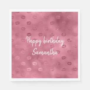 Pink Glitzy Lips Napkin