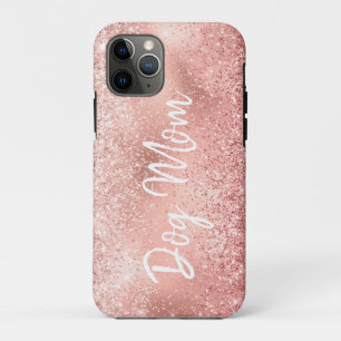 Pink Glitzy Sparkle Glitter Dog Mum Case-Mate iPhone Case