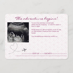 Pink Globe Passport Travel Display Shower Enclosure Card