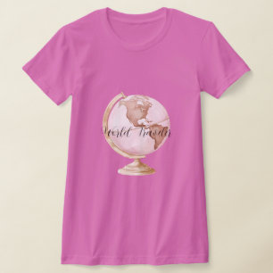 Pink Globe World Traveler T-Shirt