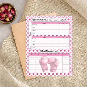 Pink Gloves_ Blood Pressure and Sugar Log Notepad