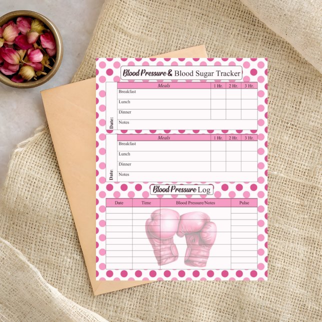 Pink Gloves_ Blood Pressure and Sugar Log Notepad (Creator Uploaded)