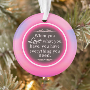 Pink Glow Ring Christmas Ornament