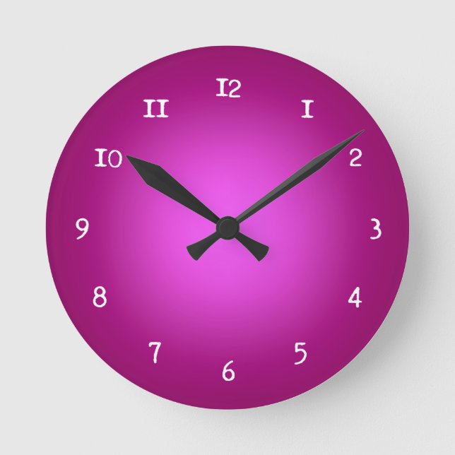 Pink glow round clock (Front)