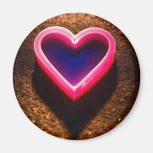 "Pink Glow: Round Magnetic Candle Art" Magnet