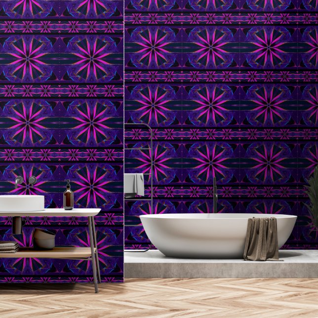 Pink Glow Wildflower Wallpaper (Bathroom)