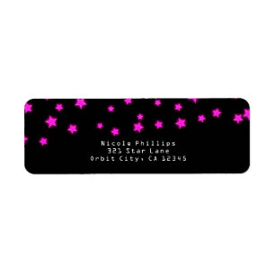 Pink Glowing Stars Birthday Party Invitation