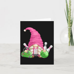 Pink Gnome Mum Graphic For Women Girls And Bowling Card