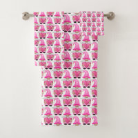 Pink Gnomes Hearts Woodland Scandinavian Cute Bath