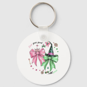 Pink Goes Good With Green Funny Halloween Witch Wo Key Ring