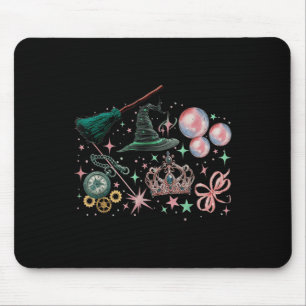 Pink Goes Good With Green Funny Halloween Witch Wo Mouse Pad