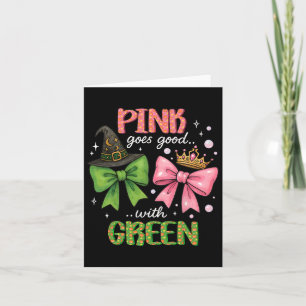 Pink Goes Good With Green Halloween Witch Pinkand  Card