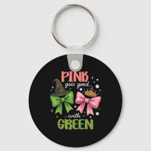 Pink Goes Good With Green Halloween Witch Pinkand Key Ring