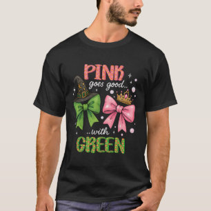 Pink Goes Good With Green Halloween Witch Pinkand  T-Shirt