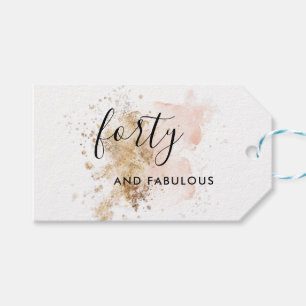 Pink & Gold 40th Birthday Gift Tags