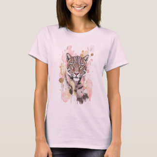 Pink Gold Abstract Leopard Cheetah Graphic T-Shirt