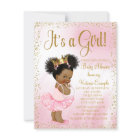 Pink Gold African American Princess Baby Shower
