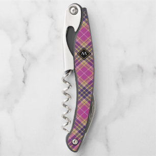 Pink, Gold and Blue Tartan Corkscrew