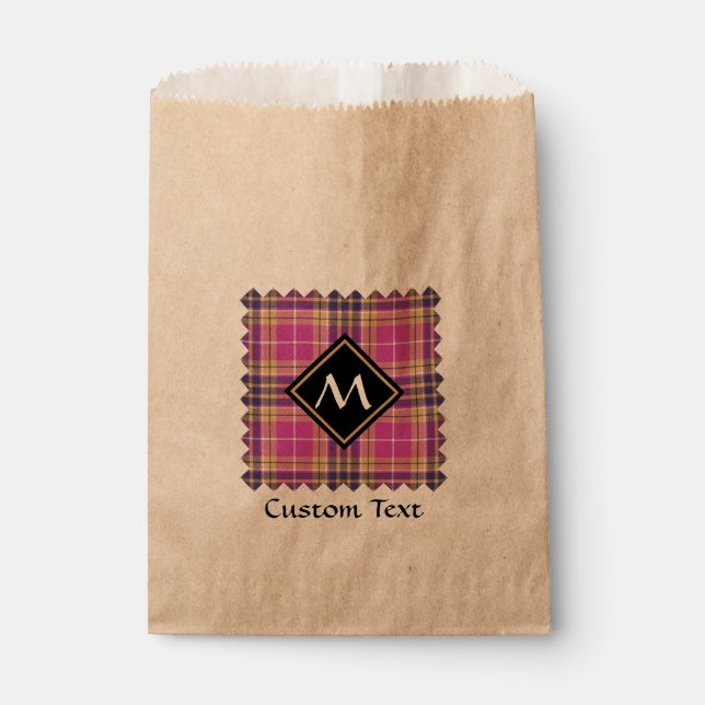 Pink, Gold and Blue Tartan Favour Bags (Front)